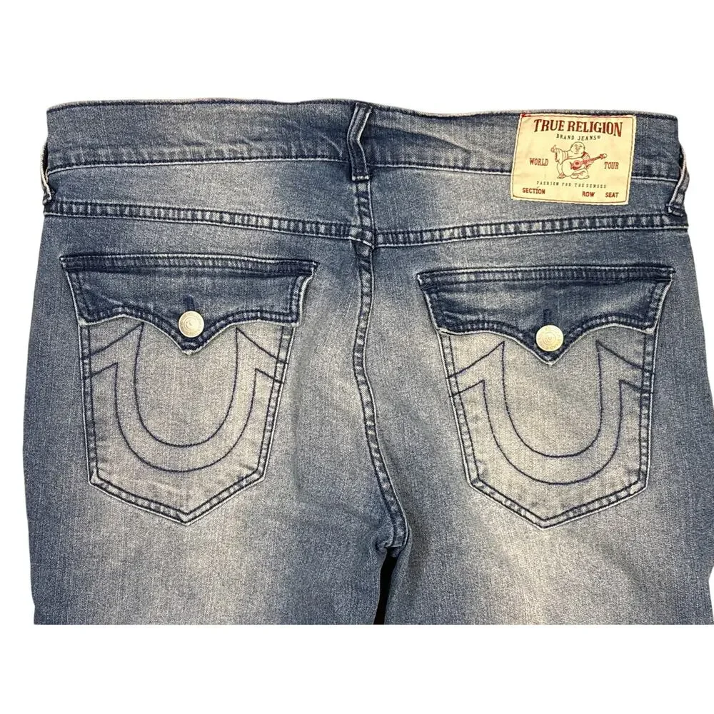 Men’s True Religion Blue denim jeans Ricky Relaxed straight 34x34 flap pocket